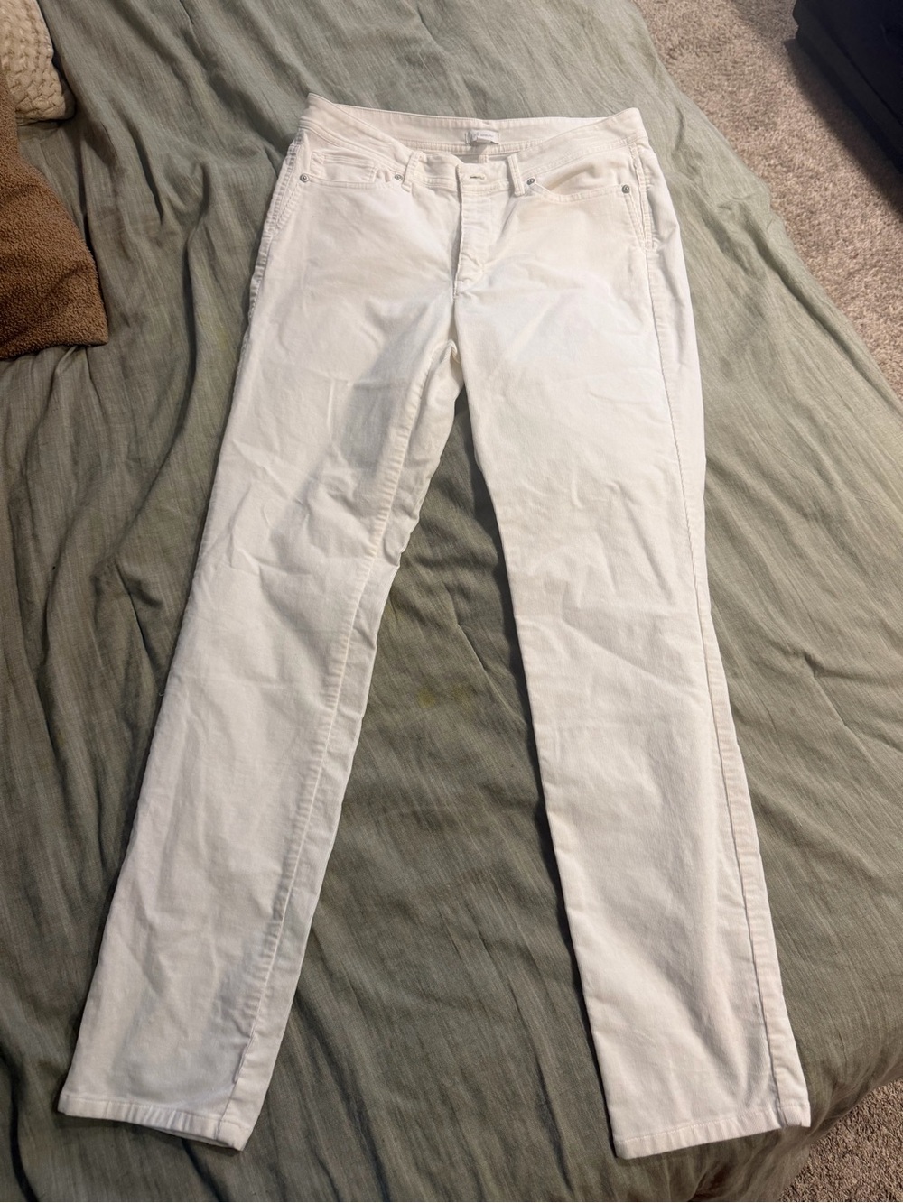J. Jill White Straight-Leg Corduroy Jeans
